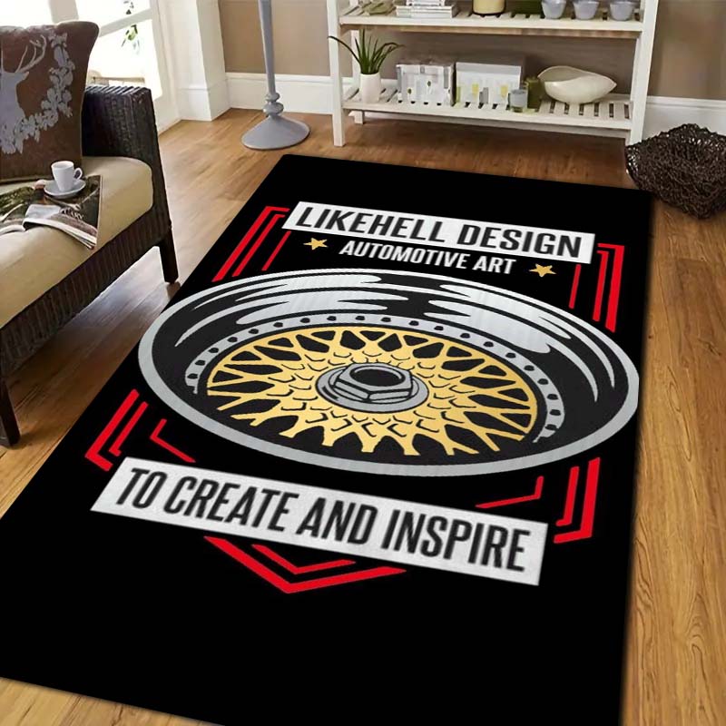 BBS Racing Mat Home Living Room Bedroom Decoration Kitchen Bathroom Anti Slip Entrance Carpet Balcony Flannel Floor Mat Gift