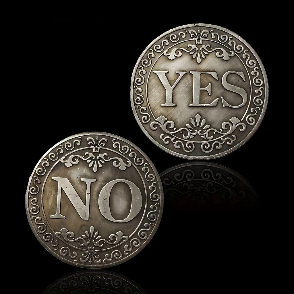 Vintage Metal Yes No Decision Coin Lucky Coin Desktop Decorative Metal Crafts Holiday Party Gifts