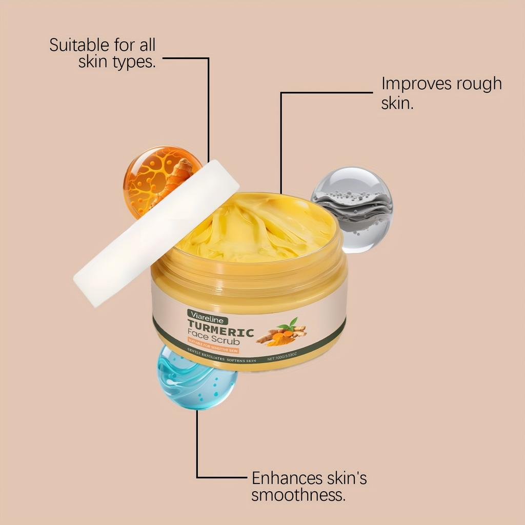 Turmeric Facial Exfoliating Scrub Remove Dead Skin Brightening Shrink Pores Moisturizing Repair Smoothing Facial Cleansing Scrub