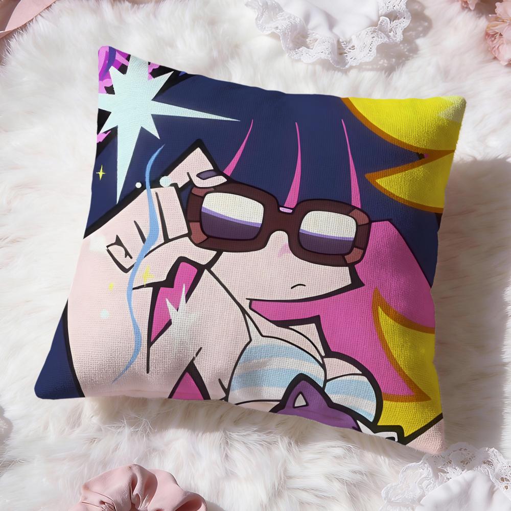 P-panty and Stockings Cushion Cover Premium Comfort Reversible Pillow Cove -Two In One Design for Any Room & Car Interior