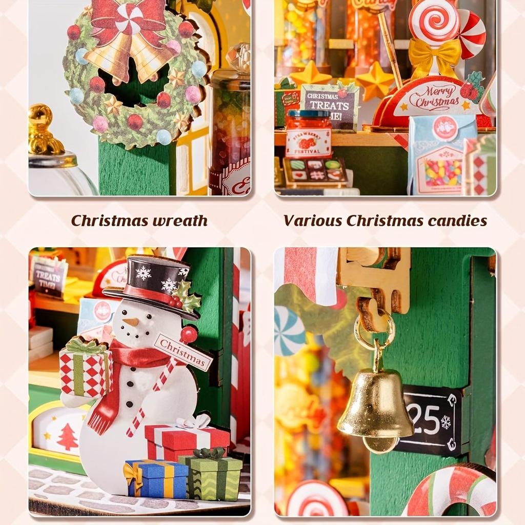 ROBOTIME Rolife 3D Puzzles Christmas Candy Stand DIY Miniature House DS043