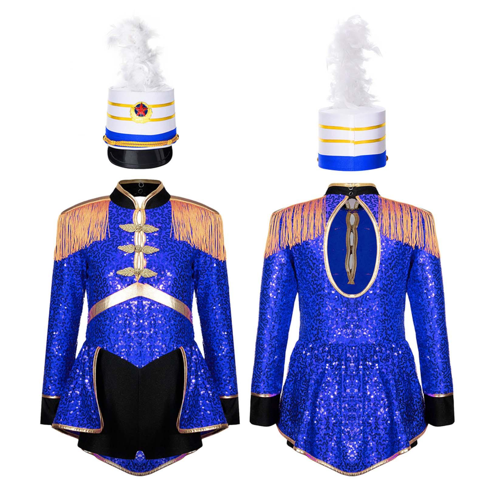 

Костюм для девочек Ring Master, детский комбинезон с блестками для барабанщика и фокусника, цирковой наряд на Хэллоуин 15-16 Years