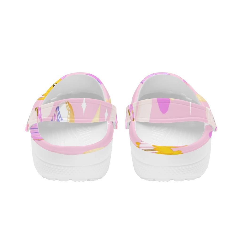 White Printed EVA Casual Clogs for Women Men Soft Sole Lightweight Breathable Slip On Sandals Slippers Summer Daily Leisure Shoes