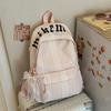 Schoolbag new vertical striped schoolbag female student Korean ins fashion plaid backpack large capacity lightweight casual backpack
