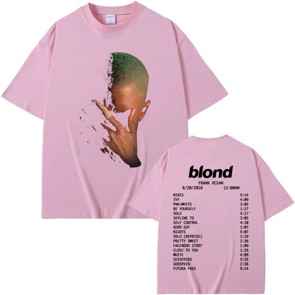 Vendita Calda Rapper Frank Moda Grafica Stampa T-shirt Uomo Donna Ocean Streetwear Hip Hop Moda Biondo Largo Casual Oversize Top Estivo Nuova Maglietta