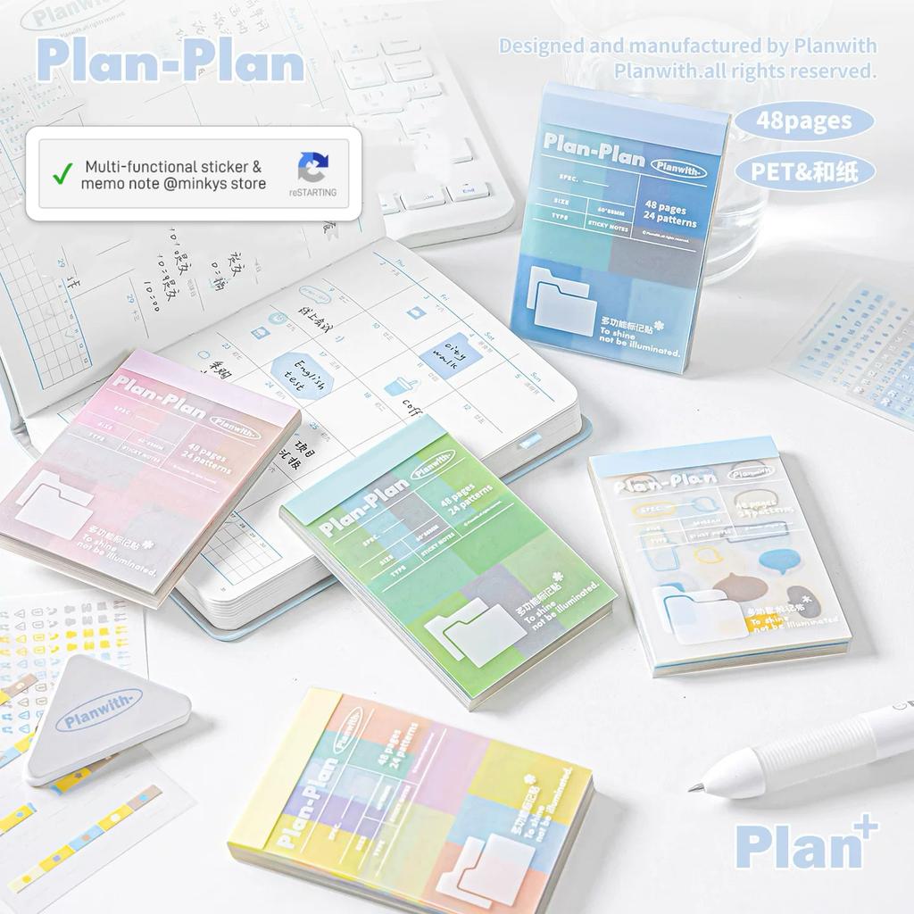 MINKYS Muilti-Functional Stickers&Memo Note Pad Book Journal Scrapbook Mark Sticker School Stationery