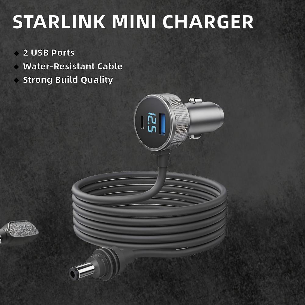 RoHS Certified Starlink Mini Charger 3M Waterproof with Dual USB+DC Power Cable & PVC Jacket 100% On-Time Delivery