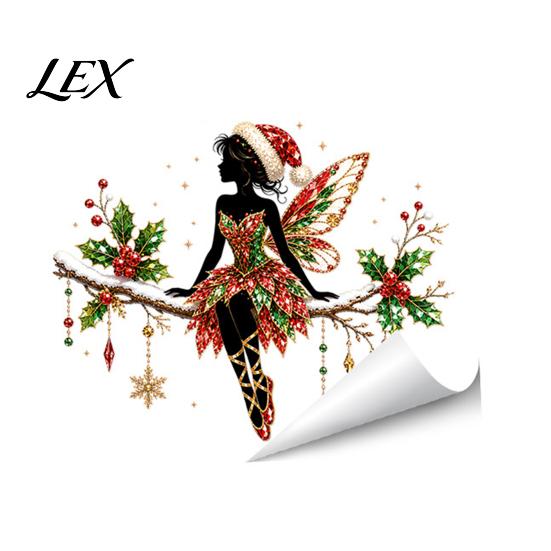 Removable Vinyl Wall Decor Christmas Ballet Girl Static Window Clings, Xmas Glass Decals, Winter Non Adhesive Residue Film Ballerina Elf Stickers for