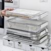 Paper Organizer Stackable Storage Box Transparent Desktop Storage Document Certificate Important Storage Box