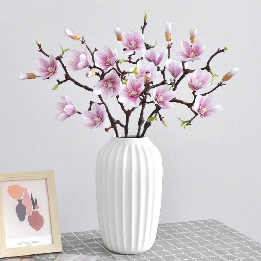 60cm Length Artificial Magnolia Flower Silk Material Simulated Magnolia  Party Decoration