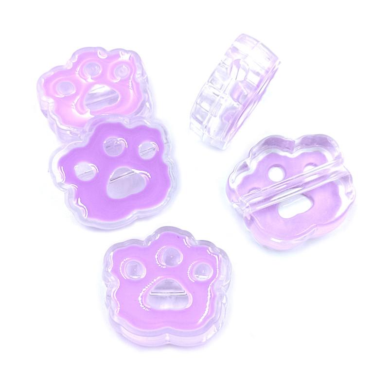 

5 шт. 23*26 мм акриловые мультяшные капающие масла кошачьи лапы свободные бусины DIY ювелирные аксессуары фиолетовый
