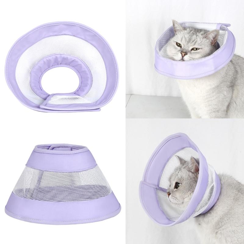 Elizabethan Collar for Cats Biting Licking Proof Dog Breathable Collar Neck Wound Protectors Dog Injury Recovery Collar