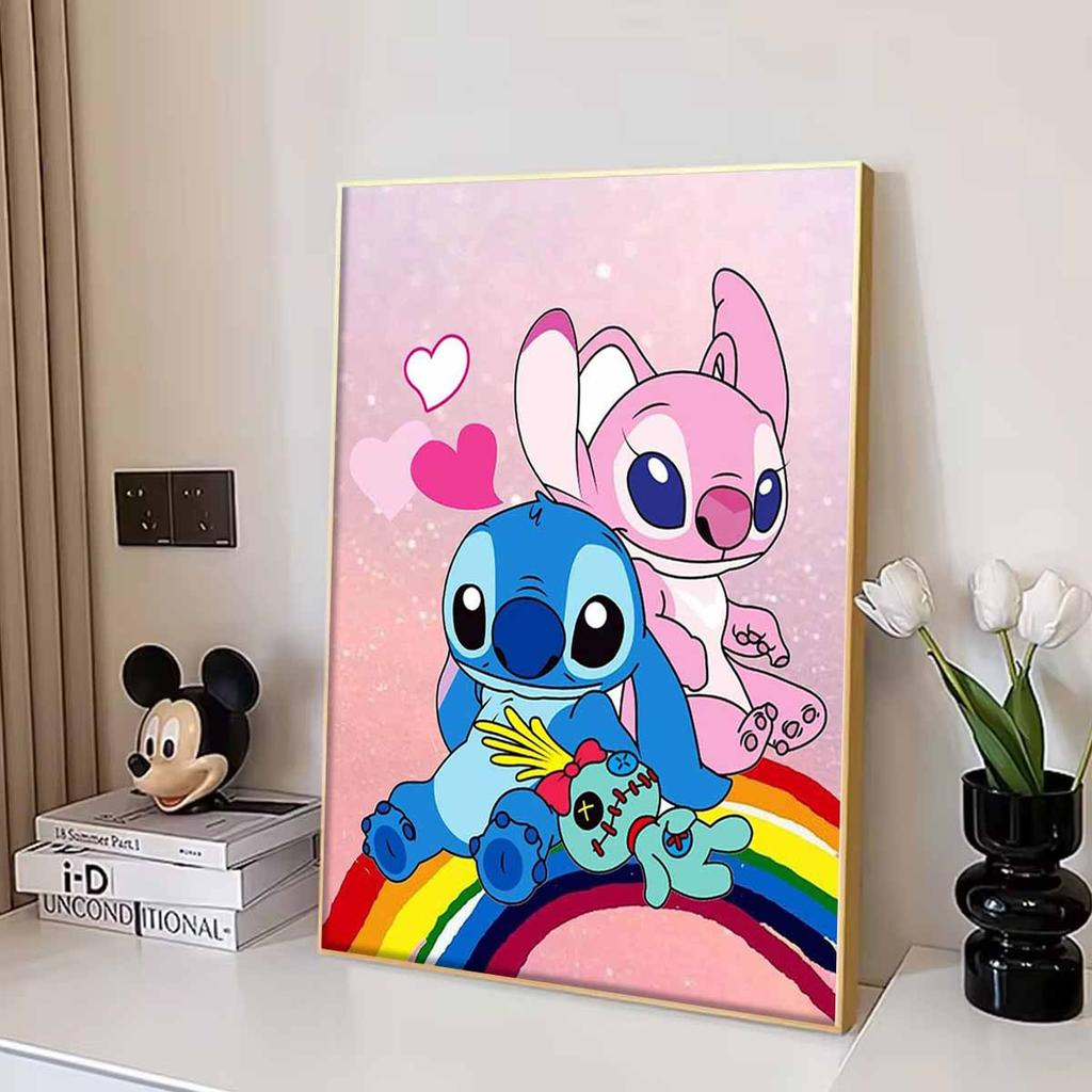 Full Round Diamond Painting Stitch and His Girlfriend Art Rhinestone Picture Mosaic DIY 5D Cross Stitch Embroidery Home Decoration