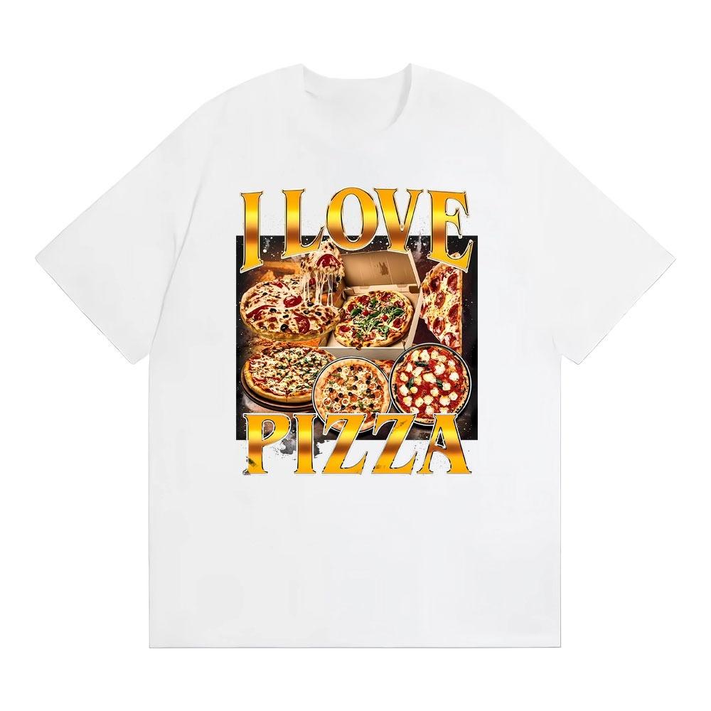 

I Love Pizza Graphic Unisex T Shirts Unisexs Clothing Vintage Gothic Summer Tee Shirt Tops High Quality Comfort Tshirt Streetwear S