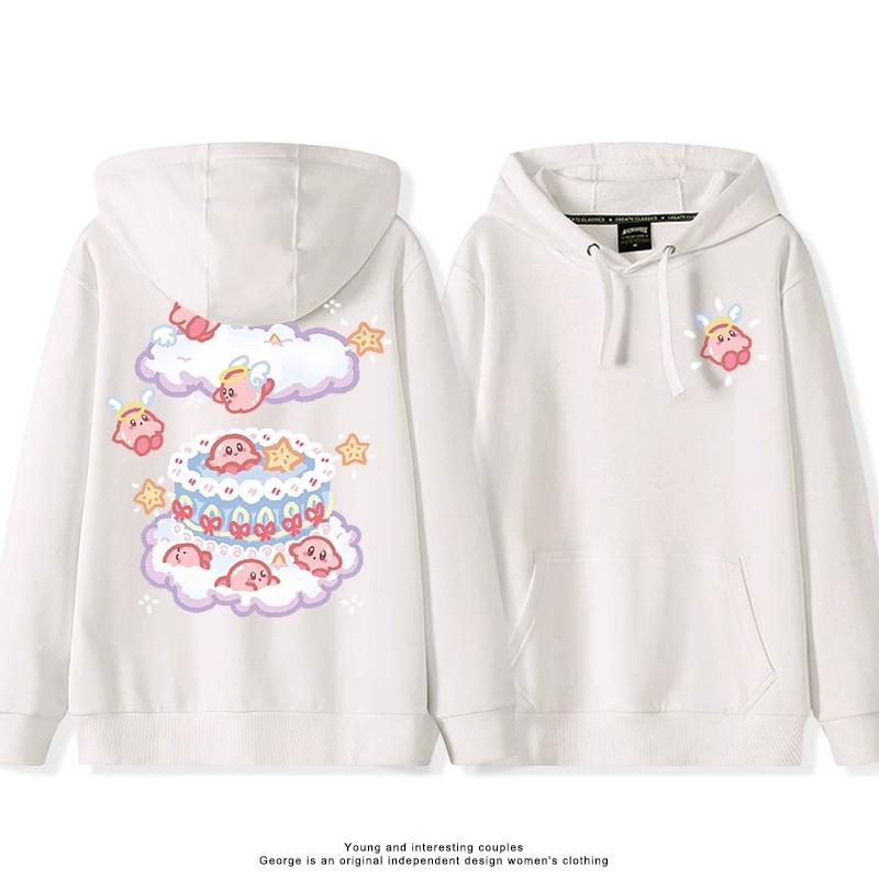 

2025 Japanese Cute Cartoon Star of Kirby Printing Sweater Women Couples Wearing Hooded Loose Tide Couple School Sweater XL