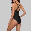 CHARMLEAKS Traje de baño deportivo de una pieza con espalda cruzada para mujer, traje de baño de entrenamiento