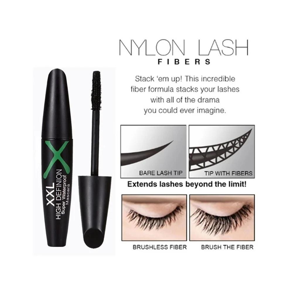 4D Mascara Waterproof Silk Fiber Thick Lengthening Smudge Proof
