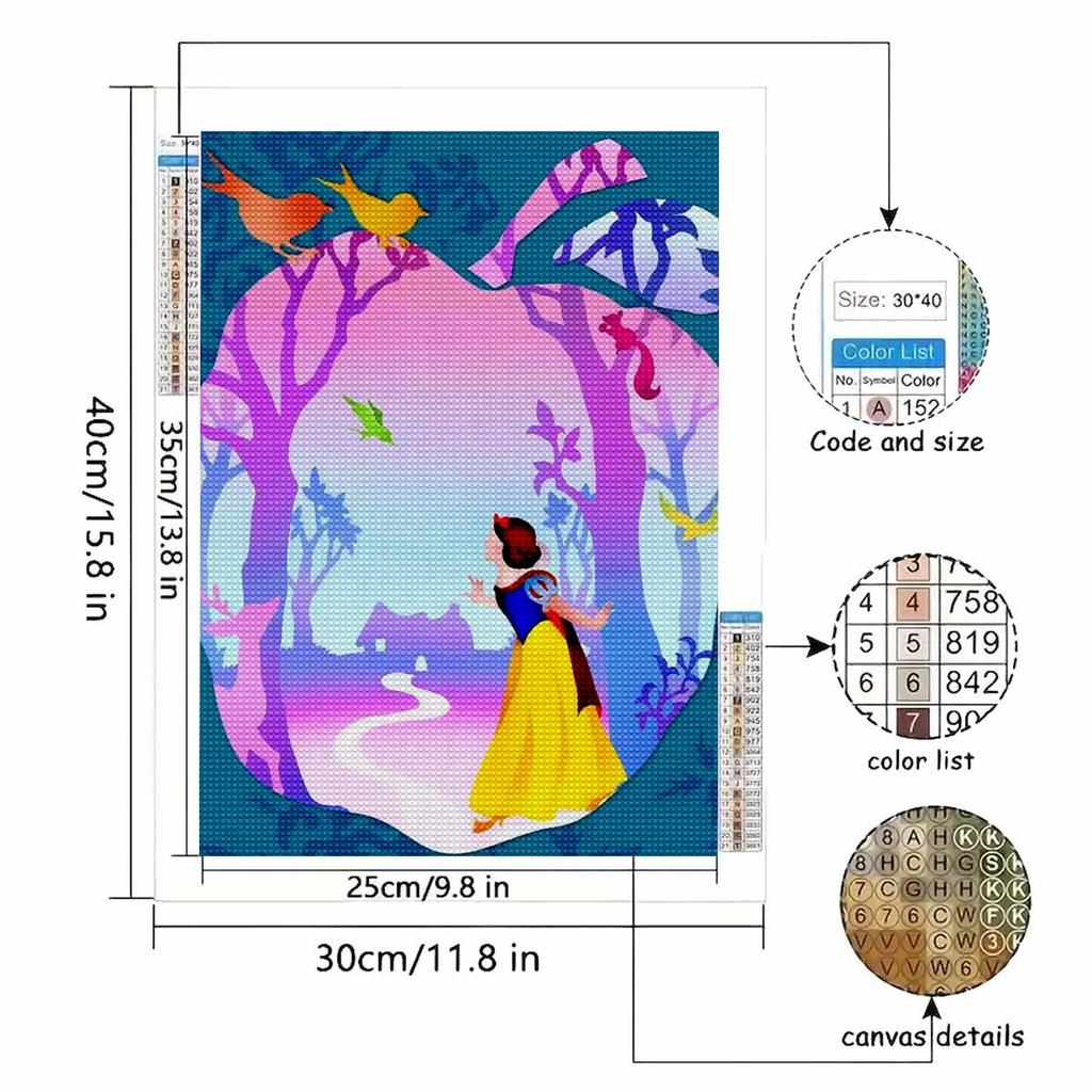 5D Diy Diamond Painting Snow White On An Adventure Full Drill Rhinestones Mosaic Embroidery Handmade Products Home Decor Gift