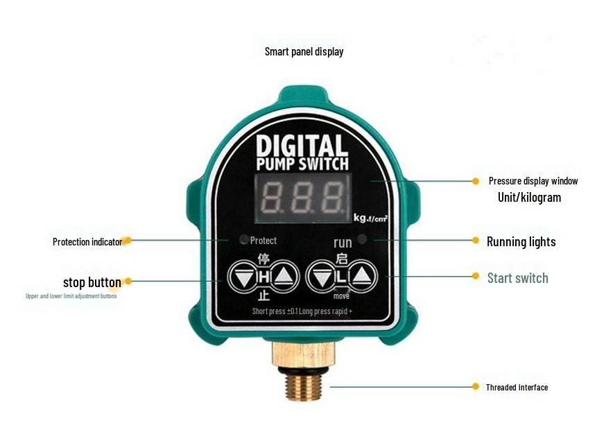Digital Display Low Water Protection Smart Pressure Controller for Pumps