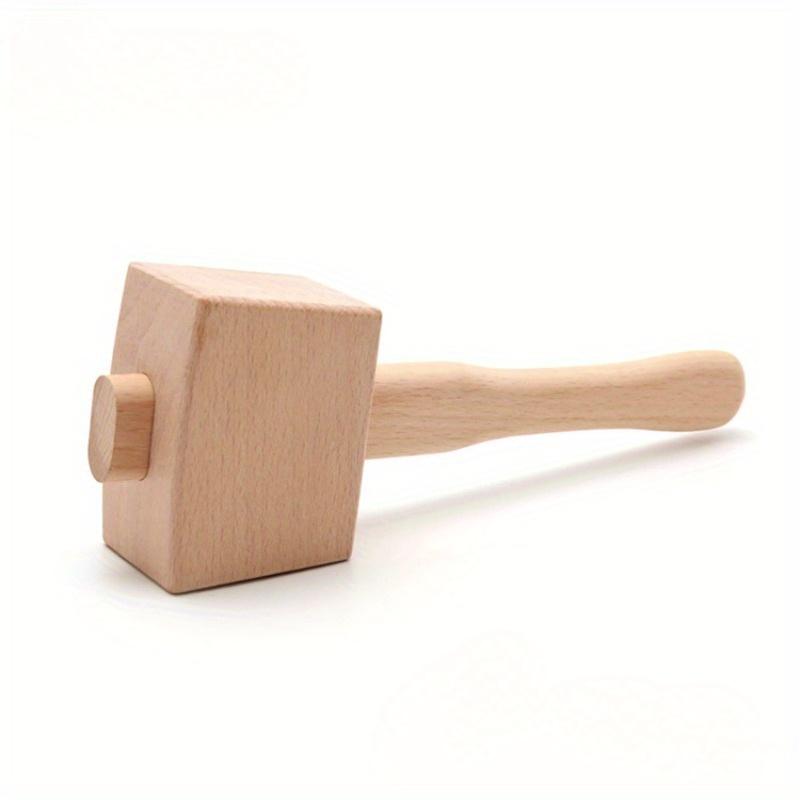 1pc Handmade Mallet Round Mallet Wooden Hammer, Handmade Original Wood Hammer,Solid Wood Square Hammer, Lightweight and Convenient Smooth Wood Hammer