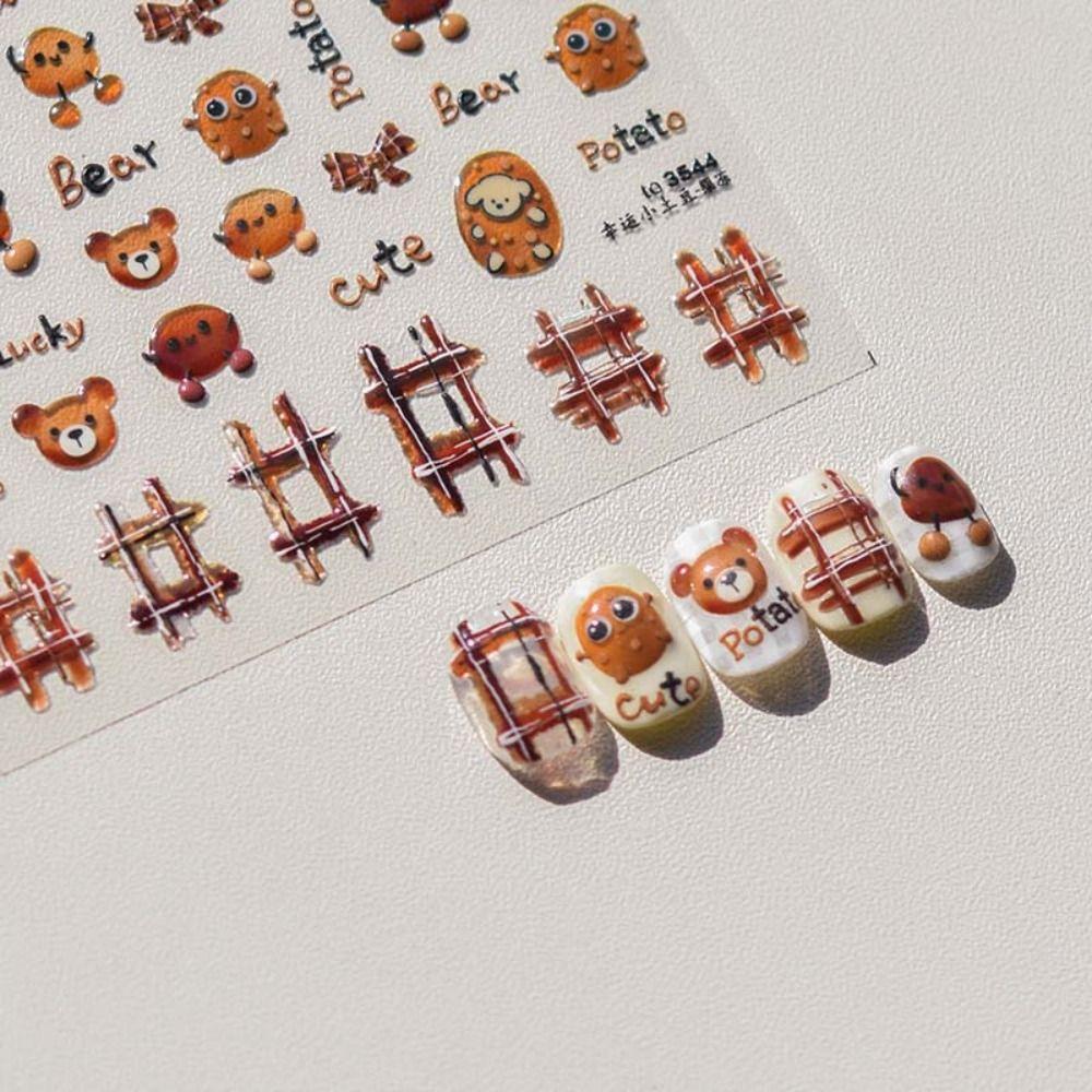 

Press on Nails Cartoon Nail Decals DIY Nail Charms Cartoon Nail Art Decorations Lady