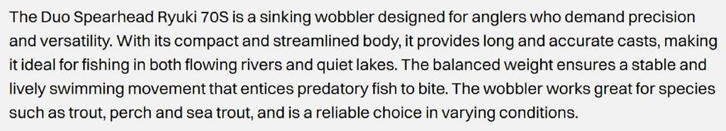 DUO Spearhead Ryuki 70S SW Sinking Lure CCC3562 (7969)