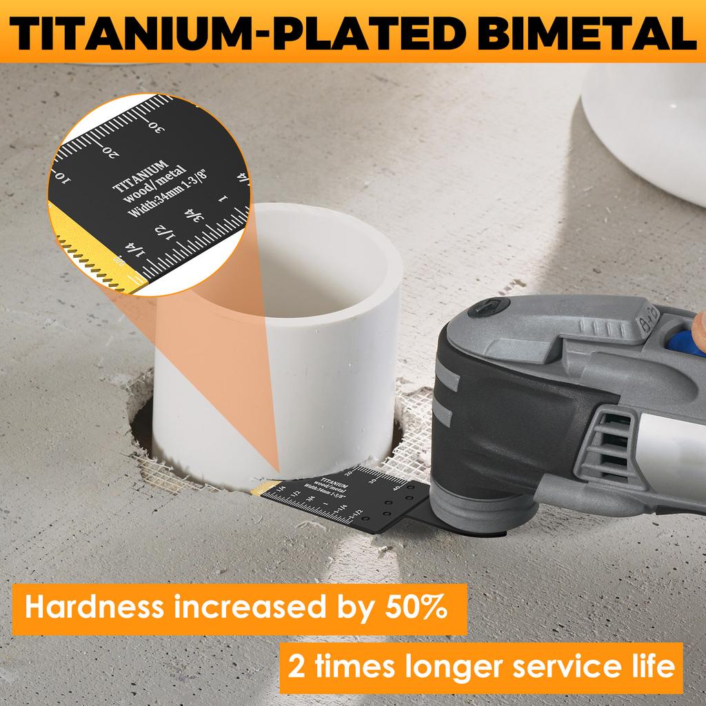 Titanium Oscillating Saw Multi Tool Blades Kit Plunge Cutting Multitool Blades for Metal Wood Nails Screws Plastic Cutting