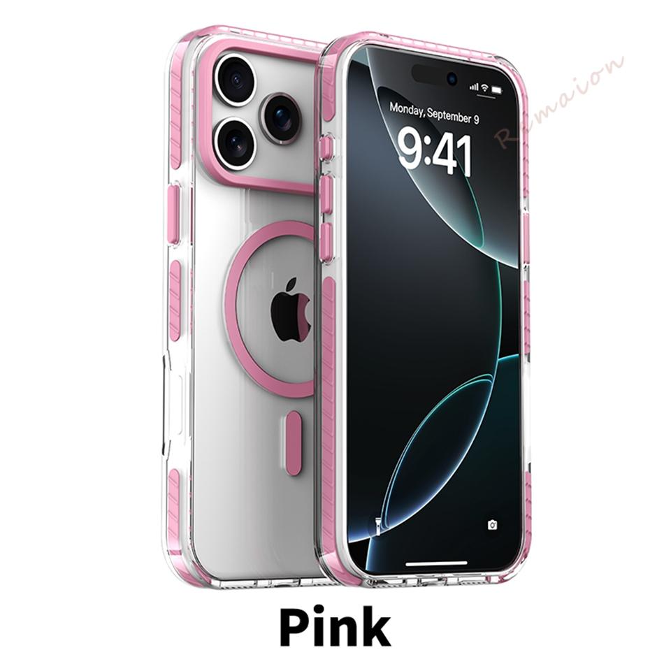 Clear Magnetic Phone Case for For Iphone 17 16 1 14 13 12 11 Pro Max 14 1 Plus 17 Air Official Transparent Protector Cover