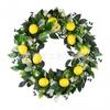 Artificial Lemon Peony Wreath Wall Hanging Decor Door Home Festival Party Decoration