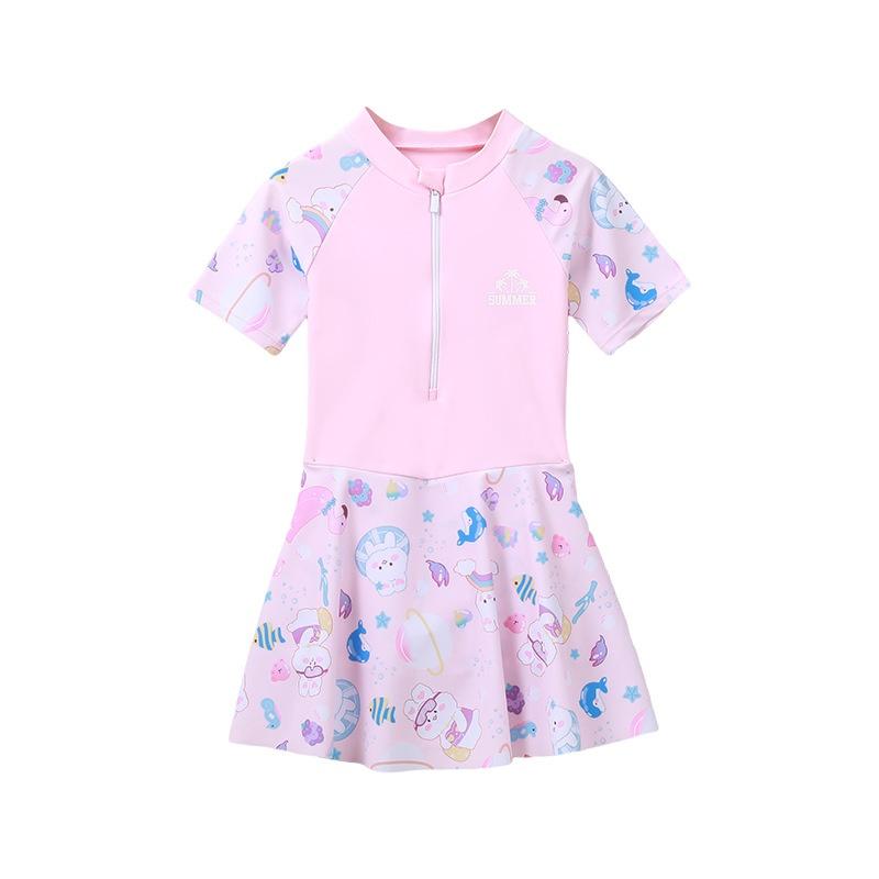 

Детский купальник, цельный купальник для девочек, быстросохнущий купальник для девочек, тренировочный купальник XL(18-22kg) розовый