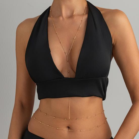 Körperkette für Damen, Schlanke Taille und Brustkette, Verstellbarer Strand Bikini Schmuck, Sexy Festival Layered Körper Schmuck