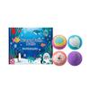 4 Pièces Bombes de Bain Surprise Thème Océanique, Boules de Bain Aromathérapie Naturelles avec Jouets Surprise Cachés, Fizzers de Bain Spa à Bulles Riches pour Enfants et Adultes
