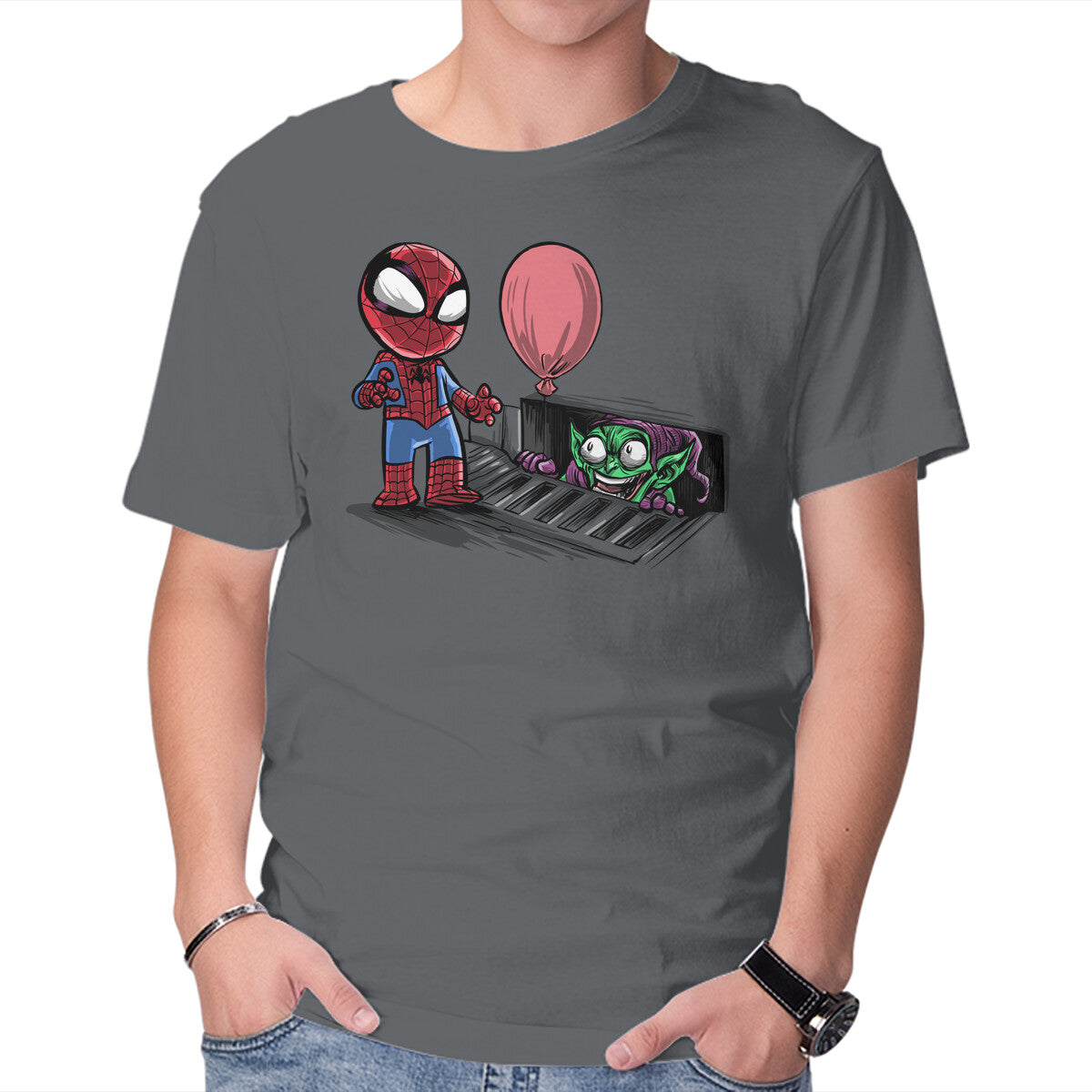 Unisex Crew Neck T-Shirt All Spiders Float Graphic Short Sleeve Casual Tee S