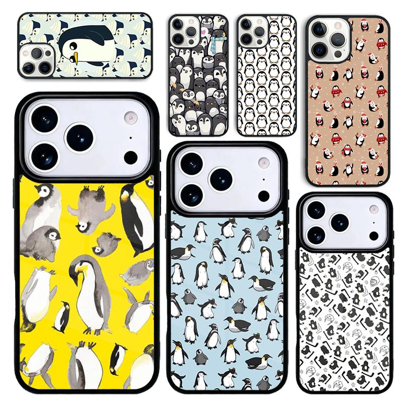 Capa Case for iPhone 17 Air 16 Pro Max 15 Plus 11 13 Mini 14 12 Back Phone Cover Cute Lovely Penguin