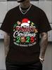Men's Cotton Graphic T-Shirt with Funny BBQ Slogan & Cartoon Design - Black Crew