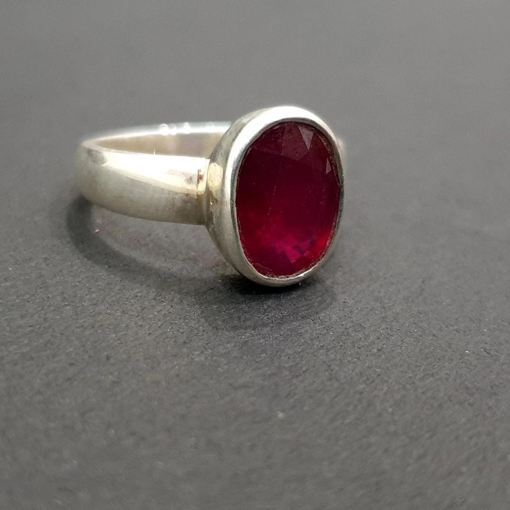 Reicher Roter Rubin 925 Sterlingsilber Ring Schmuck, Handgefertigter Solider Hochzeitsgeschenkring