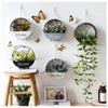 Artificial Wall Hanging Flower Planter Creative Round Modern Storage Shelf Basket Artificial Flowers Balcony Living Art Decor