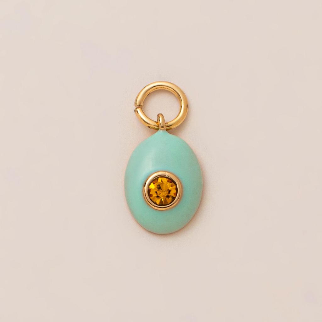 Colorful Natural Stone Zircon DIY Pendants with Gold Plating - European & American Fashion Jewelry