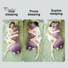 Large Hug Pillow Eggplant Body for Side Sleepers, Soft Long Plush Cushion Sleeping with Removable Washable Cover, Cute Hugging Women Full Support