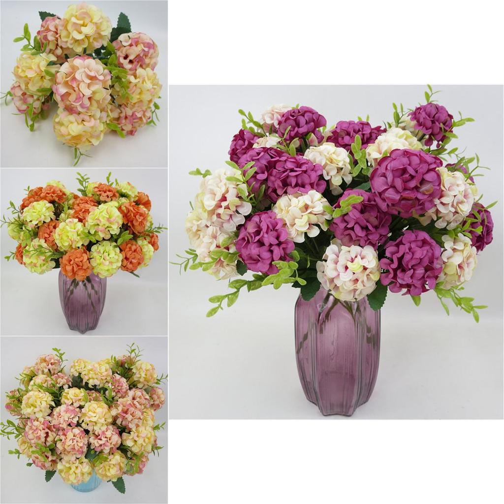 Elegant 10 Heads Artificial Hydrangea Silk Flowers For Stunning Weddings And Home Decor