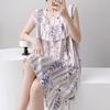 Ethnic vest women's nightgown summer thin cotton and silk loose artificial cotton loungewear casual suit thin skirt