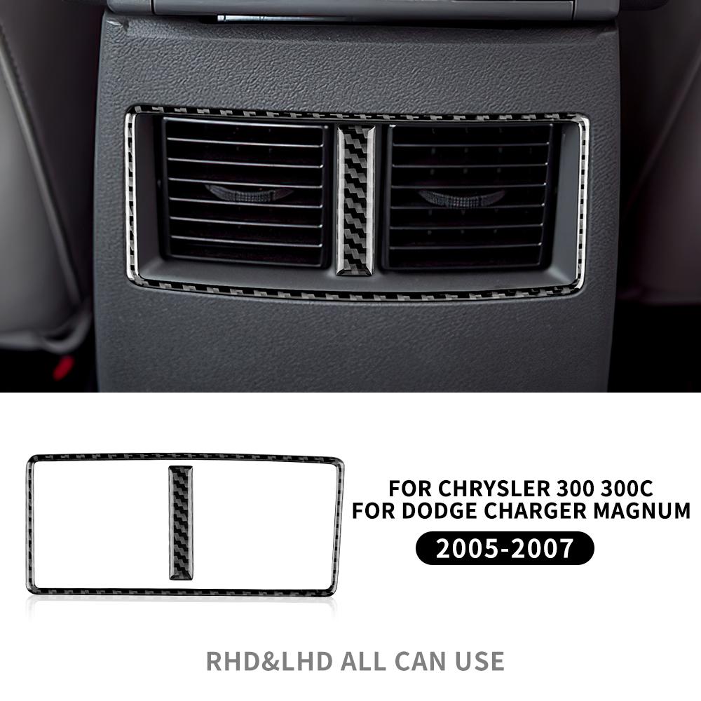 Real Soft Carbon Fiber Sticker For Chrysler 300 300C For Dodge Charger Magnum 2005 2006 2007 Car Rear Outlet Frame Interior Trim