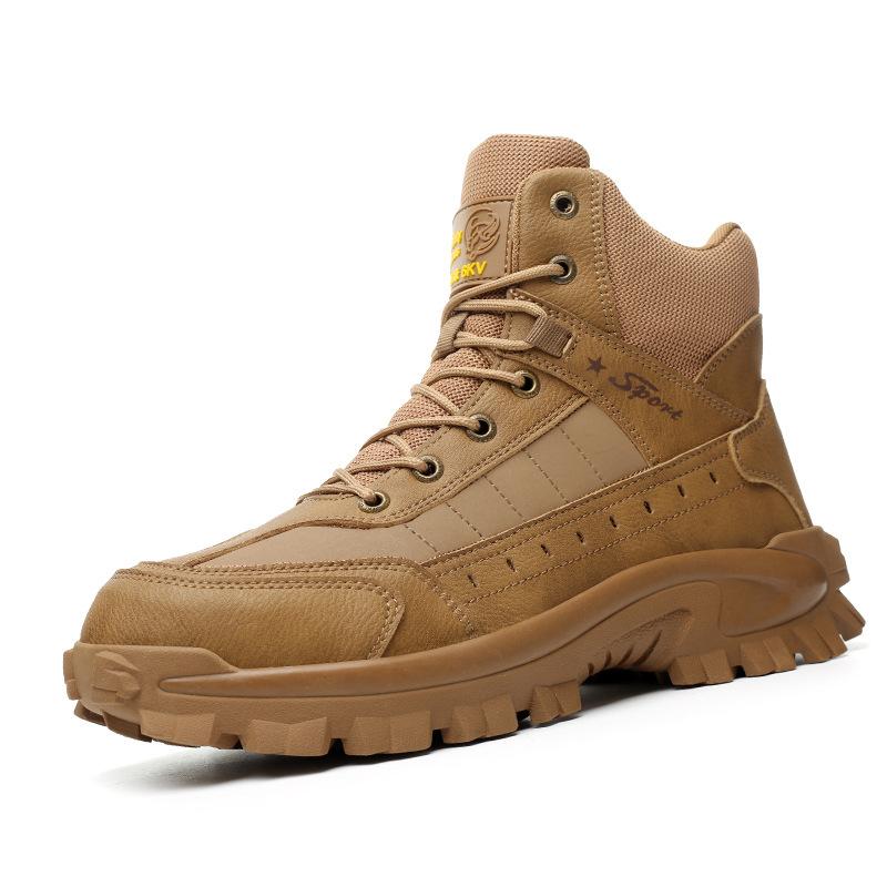 warm plush safety shoes for winter high plastic toe work boots cold-resistant smash-proof puncture-proof man non slip work shoes