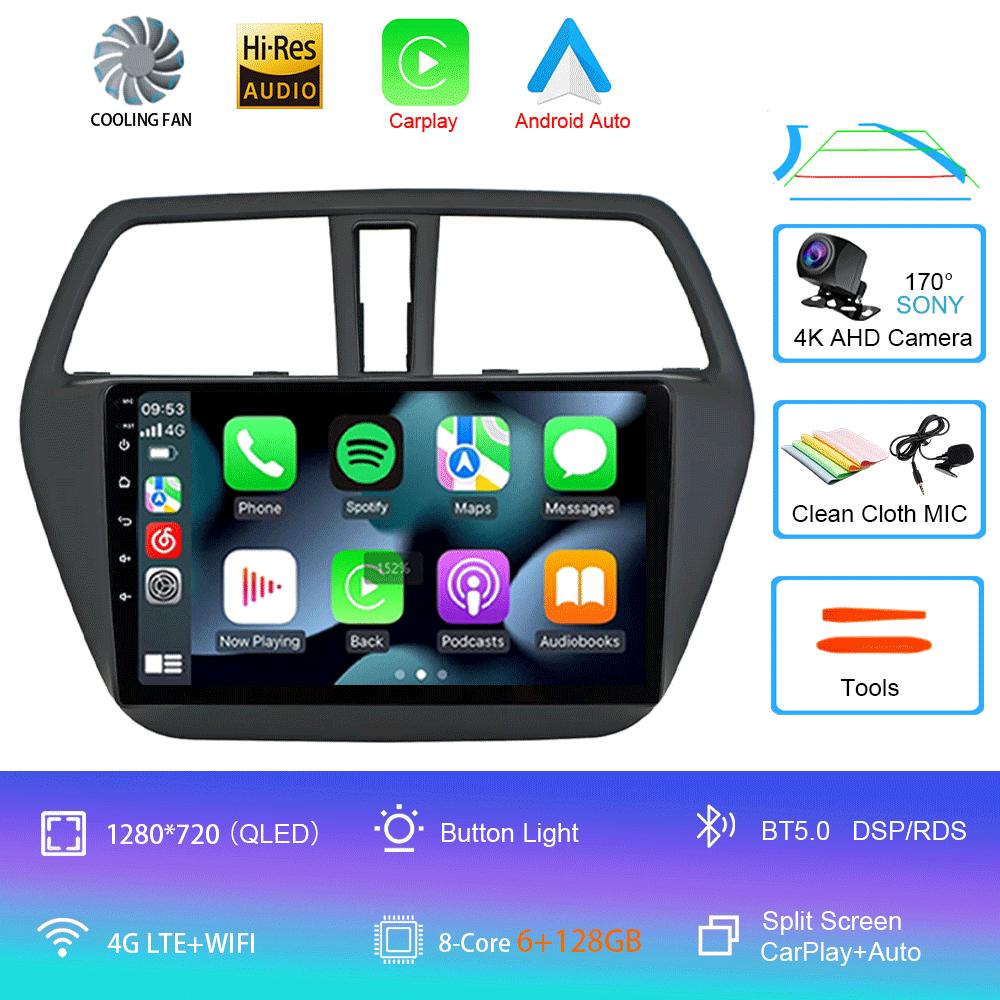 Android 14 Carplay Auto WIFI+4G Car Radio For Suzuki SX4-CROSS 2014-2017 Multimedia Video Player Navigation GPS Stereo Head Unit