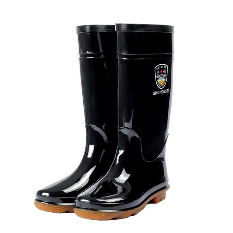 High Tube Rain Shoes Men's Waterproof Boots Three-proof PVC Rain Boots Rubber Shoes