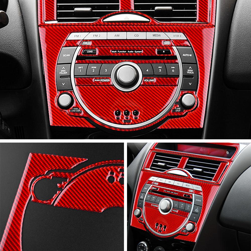 For Mazda RX-8 2004-2011 Real Carbon Fiber Center Control Panel Stickers Anti-Scratch Interior Upgrade Modification Accessories