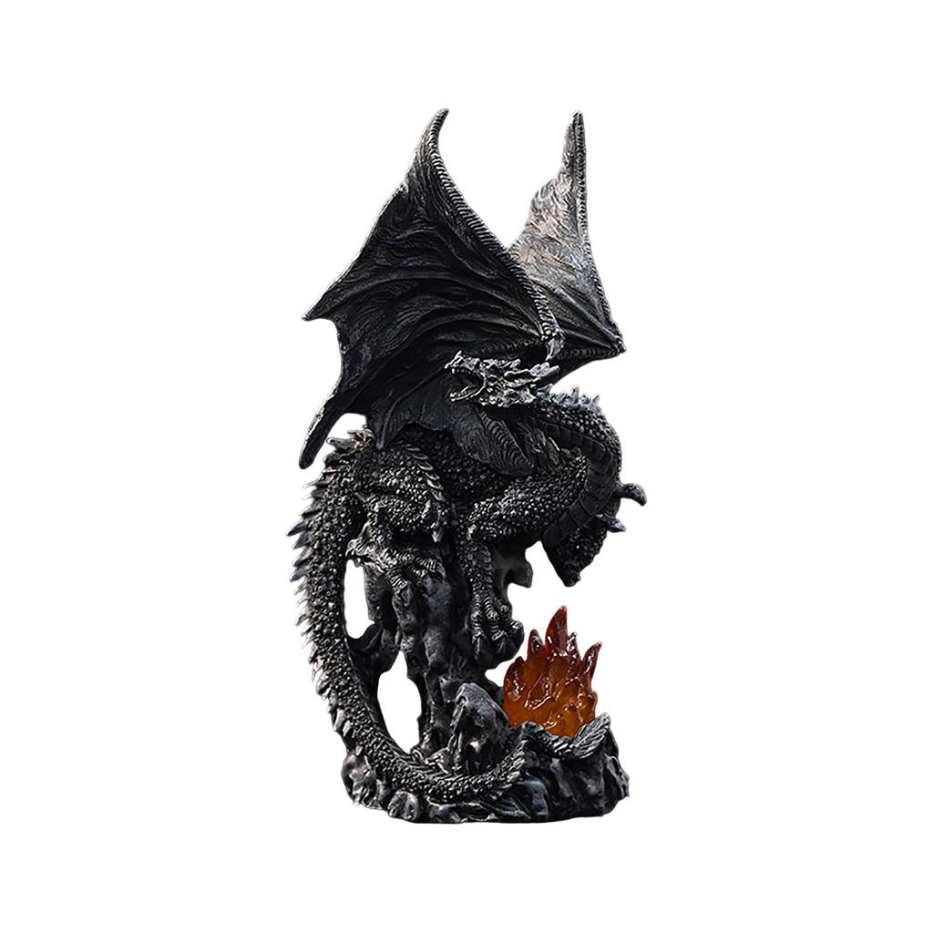 Drage Statue Resin Håndverk Dekorative Ornamenter Halloween Skrivebordsdekorasjon