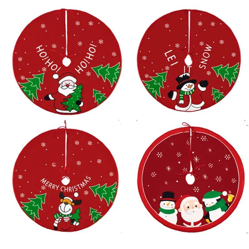 90/60cm Cartoon Christmas Tree Skirt Crafts Tree Surround Base Set Merry Christmas Decorations for Home Xmas Ornaments Navidad