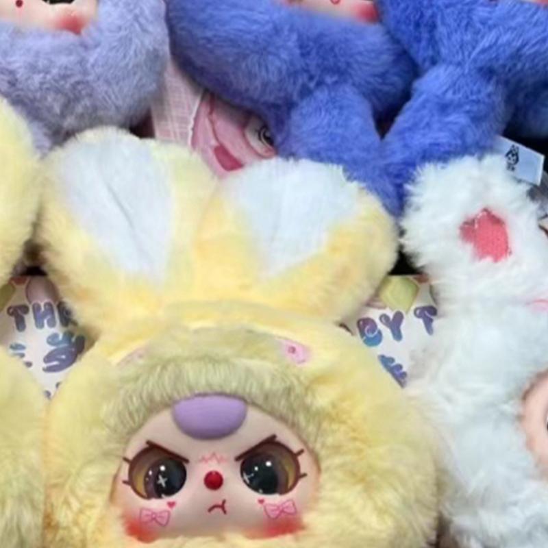 1 Piece Kawaii Doll Pendant Ornament Baby Three Mini Wealth Rabbit Series Action Figures Plush Toys Surprise Gift