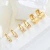 3 Pairs Dainty 14K Gold Plated Zircon Hoops Stackable Earrings Set For Women Fashion Elegant Daily Party Wear Jewelry Gifts 2026